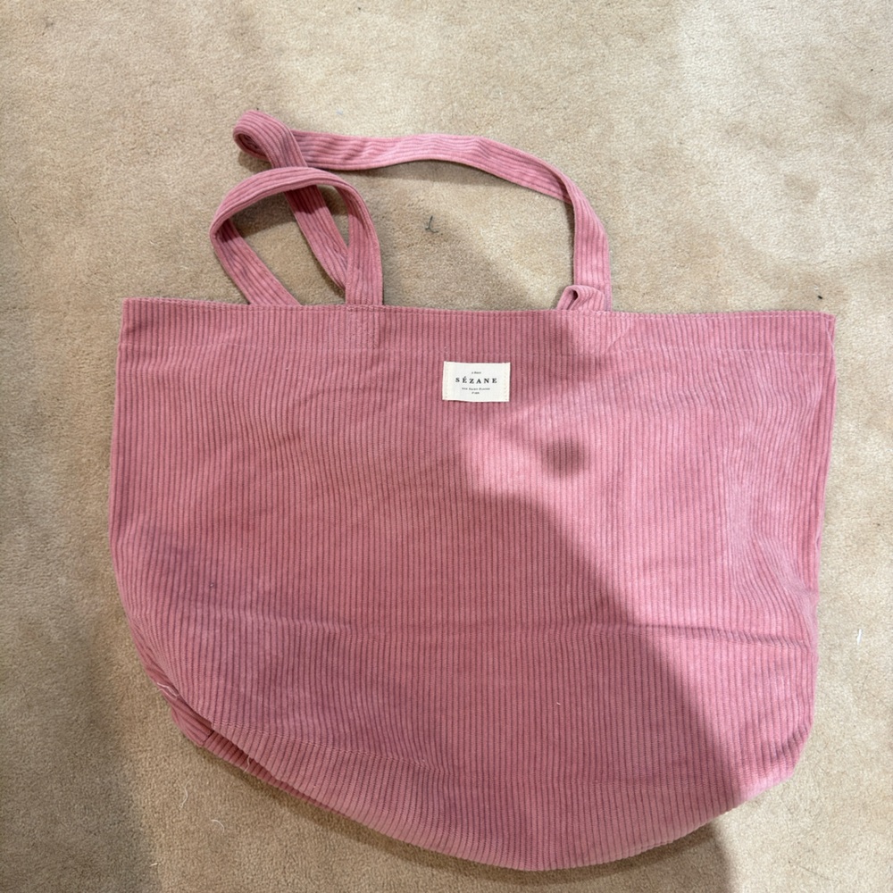 Sezane pink velvet bag